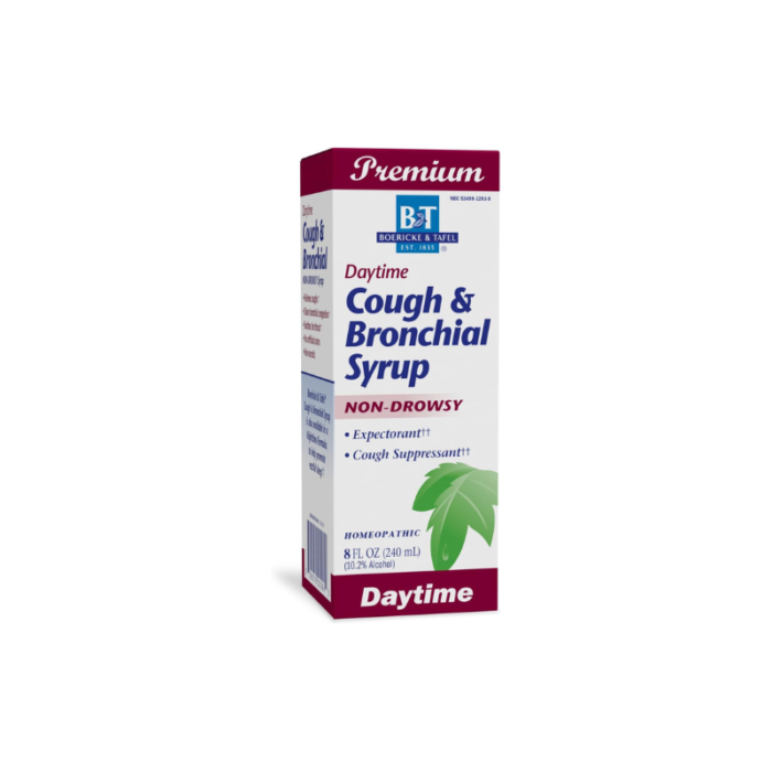 Nature's Way Boericke & Tafel Daytime Cough & Bronchial Syrup, Cough Suppressant & Expectorant, Non-Drowsy, 8 Fl. Oz